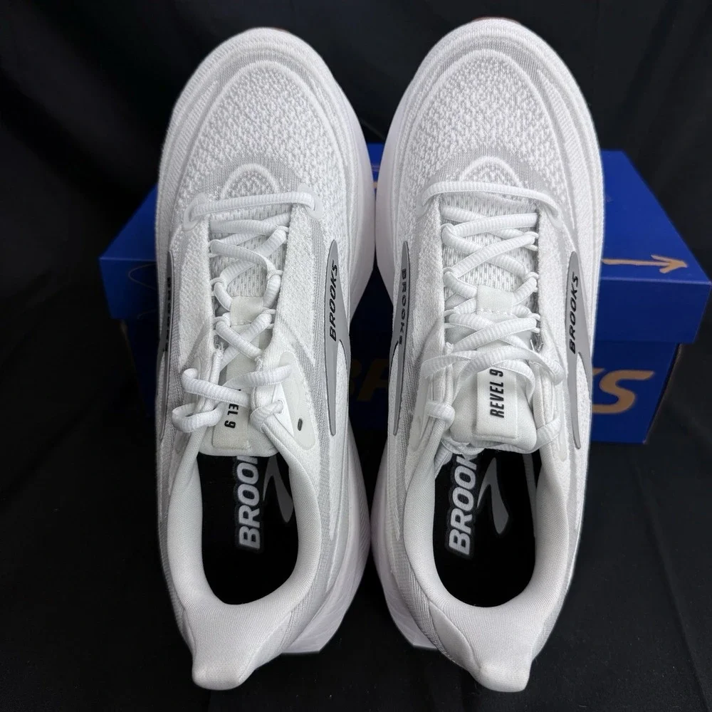 Brooks Women's Revel 9 Running Shoes Size 11 White Grey Black Athletic Sneakers